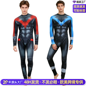 Disfraz de Nightwing para adultos, traje de superhéroe azul para hombre, traje de Halloween - Product Image 2