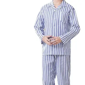 Camice Ospedaliero in Puro Cotone Due Pezzi con Maniche Lunghe e Pantaloni, Facile da Indossare e Togliere - Product Image 2