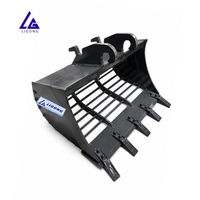 Godet de criblage Riddle 48'' (1000 mm) avec espacement des grilles de 100 mm, capacité 0,8 m³, godet squelette pour criblage de terre avec coupleur S60 S70 pour pelle hydraulique de 20 tonnes