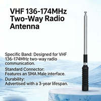 Antenne télescopique VHF 136-174 MHz mâle, pour radio bidirectionnelle portable et suivi de chiens
