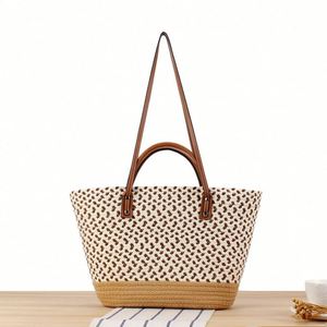 Bolso de Playa Grande de Diseño Bohemio para Mujer, Tejido a Mano, Casual, de Paja, para Vacaciones en la Playa - Product Image 2