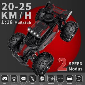 Carox Uzaktan Kumandalı Araba 2.4GHz 25km/s Monster Truck 1:18 Ölçekli Farlı Şasi Aydınlatmalı 2 Kanallı Kullanıma Hazır İç Mekan Oyuncak Arabası - Product Image 3