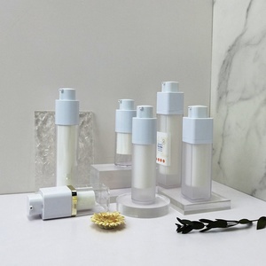 Eco Friendly Plastic Packaging Custom Color 2oz White Round square Airless <b>Pump</b> <b>Bottle</b> 15ml 50Ml 100ml Mono <b>Pump</b> Airless <b>Bottle</b> - Product Image 2