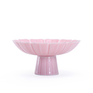 Plateau à fruits en céramique de style chinois, à pieds hauts, en forme de fleur, en porcelaine, pour mariage, pour servir des fruits, des noix et des fruits secs - Product Image 5