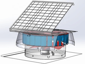50W haute qualité panneau solaire alimenté ventilation toit grenier évent ventilateur à <span class=keywords><strong>Air</strong></span> <span class=keywords><strong>chaud</strong></span> fabricants échappement Ventilation <span class=keywords><strong>extracteur</strong></span> de chaleur - Product Image 5