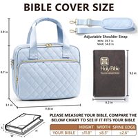 Funda para Biblia Grande para Mujer, Impermeable, de Poliéster, con Cierre de Cremallera, Diseño Acolchado, Correa para el Hombro, Regalo Cristiano de Pascua