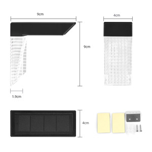 ไฟติดผนังพลังงานแสงอาทิตย์กลางแจ้ง 9x9 ซม. LED พลังงานแสงอาทิตย์ กันน้ำ สำหรับทางเดินในสวน - Product Image 1
