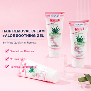 Crema de depilación permanente sin dolor OEM para detener el crecimiento del cabello depilatoria suave cuerpo piernas crema depilatoria de Aloe Vera Natural - Product Image 5