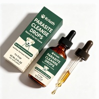 Gouttes nettoyantes naturelles pour le système digestif des chiens, supplément liquide aromatisé au canard, noix noires, armoise et raisin d'Oregon, pour toutes les races, favorisent la santé des animaux de compagnie