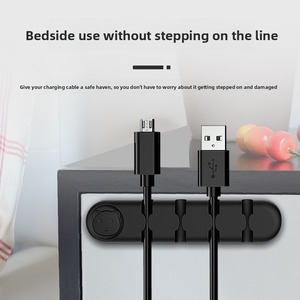 Organizador de cables fijo para escritorio, organizador de cables de silicona y centro de almacenamiento, dispositivo autoadhesivo para enrollar cables, protector de cables de datos. - Product Image 2