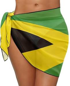 Faldas y blusas de Chifón con estampado de bandera de país, ropa de playa de moda de El Salvador para mujer, Bikini de Jamaica - Product Image 1