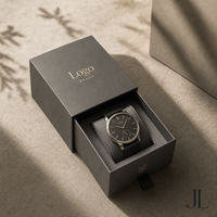 Boîte à montre personnalisée avec logo imprimé pour la présentation de montres de luxe, emballage haut de gamme pour horlogerie, étui de collection, identité de marque