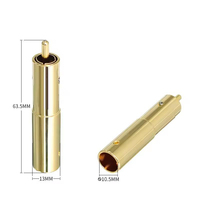 Conector RCA de Audio Dorado de Latón Sólido con Protección Larga, Conector de Soldadura de 10.5mm para Cables de Extensión de Altavoces PA para Exteriores