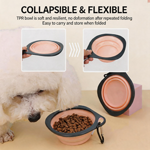 Bol pliable anti-déversement pour animaux de compagnie Quanying, bol à eau et à nourriture portable en silicone pour chien et chat, pour les sorties - Product Image 2