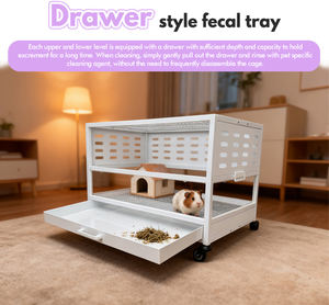 Cage à cobayes de grande taille en fil métallique de haute qualité, pour usage intérieur et extérieur, avec roue à courir - Product Image 4