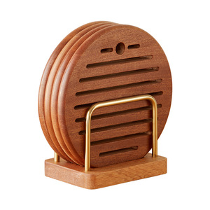 Sous-plat rond en bois de couleur unie, résistant à la chaleur, pour bouilloire, bol, tasse, ou plat chaud - Product Image 2
