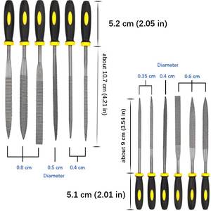 YouQi Lot de <span class=keywords><strong>12</strong></span> petites limes à aiguilles en métal assorties Kit de limes à râpe à bois - Product Image 3
