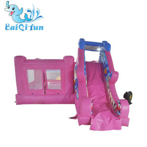 Castillo Inflable <span class=keywords><strong>de</strong></span> Color Rosa con Tobogán - Product Image 1