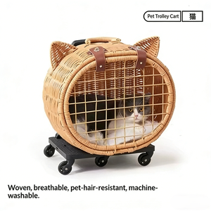 STA0164 Grande valise-chariot réglable pour animaux de compagnie, type maison fermée pour chat, idéale pour l'hiver, offre une sensation de sécurité, pour le sommeil et l'extérieur - Product Image 4