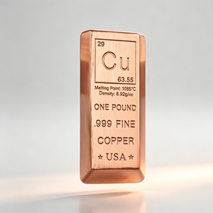 Desktop <b>Ornament</b> 1LB Cu.999 Fine <b>Copper</b> Bullion Bar Display Ingot - Product Image 1