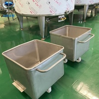 Nieuwe 304 roestvrijstalen 100L/200L transportkar met bak voor restaurant, bakkerij, voedselwinkel, hotel