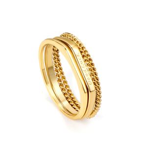 Bague en acier inoxydable plaqué or, dernières tendances, prix des bagues en or, bague en moissanite, bijoux fins - Product Image 5