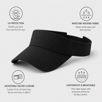 Visera Deportiva Premium para Golf, Protección UV, Borde Ajustable, Banda Absorbente de Sudor, Logotipo Personalizado, Venta al Por Mayor