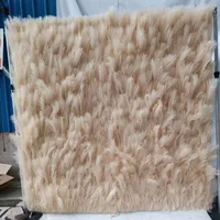 Faux Pampas Grass Backdrop Panel Wall, Silk Feather