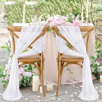 Nœuds de chaise en mousseline pour mariage, sans plis, blancs, pour draperies et décorations d'allée de mariage