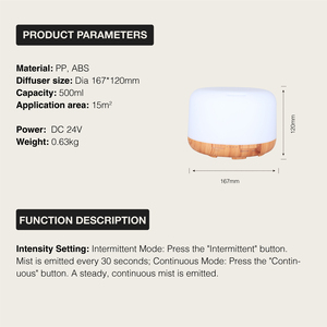 500 ML electric essential oil <b>diffuser</b> Remote Control Ultrasonic household <b>waterless</b> scent <b>diffuser</b> with 7 Color LED light - Product Image 5