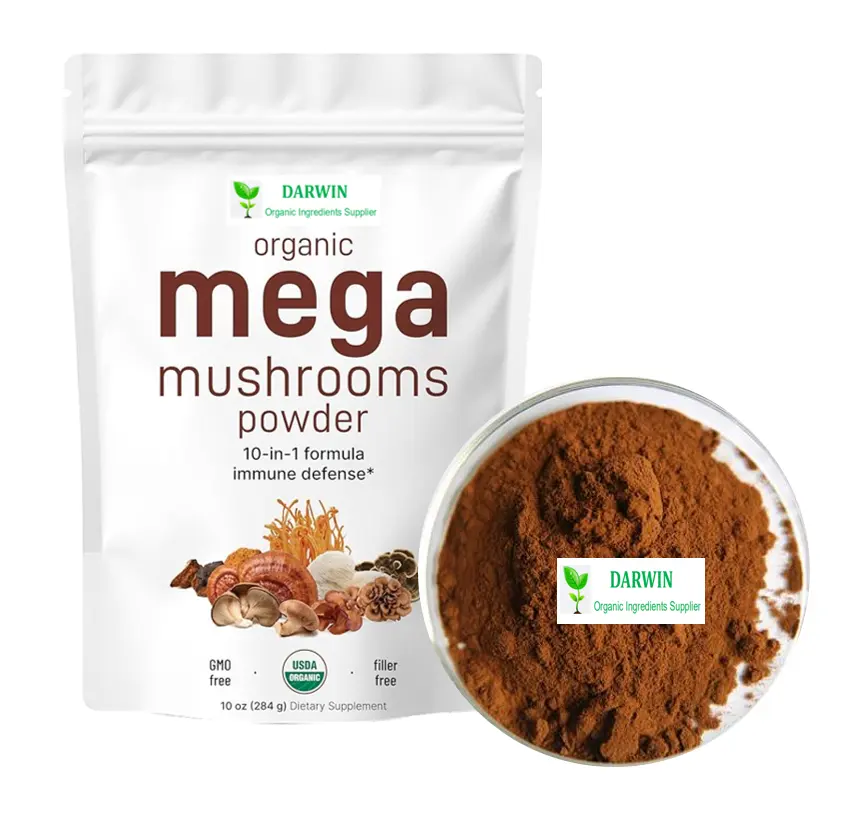 Private Label Mushroom Complex Mushroom Mix Powder Organic Mushroom Powder Blend