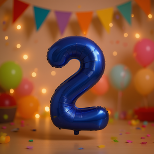 Palloncino in alluminio blu numero 2 Eb da 40 pollici per decorazioni per feste, forniture per compleanni per bambini - Product Image 2