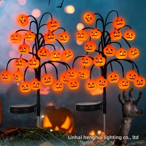 Nuova Lampada <span class=keywords><strong>Solare</strong></span> <span class=keywords><strong>da</strong></span> <span class=keywords><strong>Giardino</strong></span> a Forma di Zucca in Acciaio Inossidabile, Stile Geometrico Astratto, per Esterni, Ideale per Halloween - Product Image 1