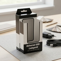Boîte en carton pliable blanche pour emballage électronique, boîte cadeau imprimée pour câble de chargeur