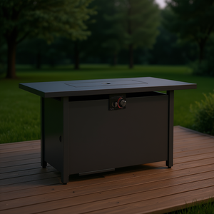 Tavolo Braciere Moderno in Acciaio 25 H X 42 L con Riscaldatore a Propano per Esterni, Coperchio e Copertura Inclusi, Ideale per Giardino/Cortile - Product Image 2