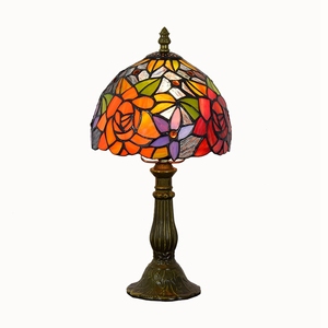 Dia20CM H36CM Tiffany Stained Glass Rose Bar Restaurant Bedroom Bedside Small <strong>Table</strong> Lamp American <strong>Dressing</strong> <strong>Table</strong> <strong>Lighting</strong> - Product Image 6