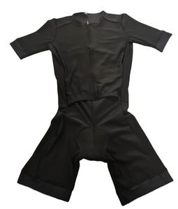 Combinaison de <span class=keywords><strong>triathlon</strong></span> de cyclisme noire avec bande de puissance combinaison de peau de cyclisme de natation unisexe court Trisuit de cyclisme personnalisé - Product Image 1