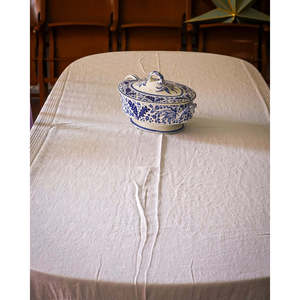 Mantel de Lino Francés de Flandes para Bodas, Rectangular, con Rayas y Bordes Deshilachados, para Uso en Hoteles, Marca Daniele F. - Product Image 3