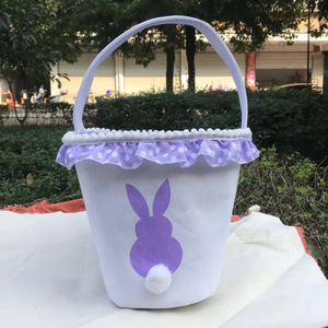 Bolsas de Regalo de Lona de Alta Calidad para Pascua con Cola de Conejo Esponjosa, Decoraciones para Fiestas, Lindas Bolsas de Lona para la Búsqueda de Huevos de Pascua, Bolsa para Niños - Product Image 1