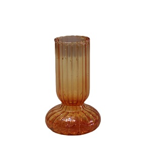 Vase en verre cylindrique à glaçure colorée créative, niche hydroponique, meubles à fleurs, ornements décoratifs, rayures vintage, décoration intérieure - Product Image 5