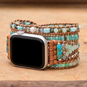 <span class=keywords><strong>Correa</strong></span> de reloj de 5 capas con cuentas de <span class=keywords><strong>piedra</strong></span> natural, estilo bohemio, tejida, para <span class=keywords><strong>Apple</strong></span> <span class=keywords><strong>Watch</strong></span> - Product Image 2