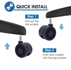 Moderne Schwarze Baolan Möbelrollen mit Drehfunktion, Höhenverstellbar, PU+PA+Stahl-Räder, 35-40kg Tragfähigkeit, Gewindestift ohne Bremse - Product Image 6