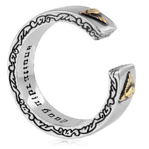 yunnique Men's Pyramid Open <b>Ring</b> Steel Color Geometric Design Gift Jewelry - Product Image 3