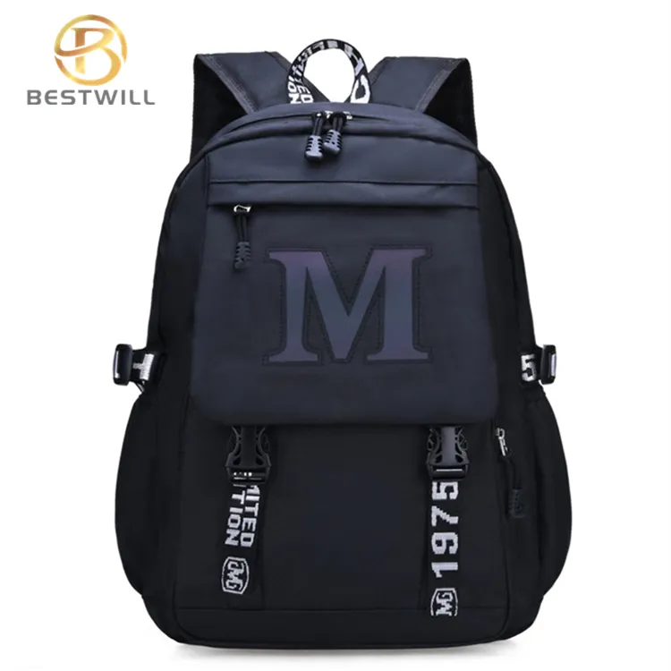 2020 Bestwill ucuz fiyat çanta paketi kolej okul siyah sanat okul çantası su geçirmez sırt çantası