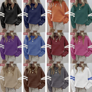 Felpa Oversize Donna A Righe | Maglione Girocollo Casual In Cotone, Manica Lunga