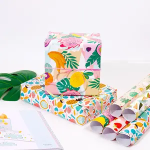 5张菠萝香蕉西瓜草莓图案礼品包装纸男孩女孩儿童生日儿童节