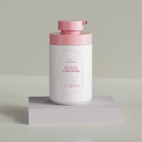 Fabricación de nuevo diseño cilindro de grasa transparente Pcr botellas de champú cosmético 500ml con bomba de loción Nlue