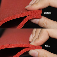 Feuille de mousse de silicone rouge texturée en tissu, épaisseur 1 mm, personnalisable, avec propriétés d'amortissement des vibrations