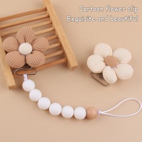 Attache-tétine à motif floral avec perles en silicone pour bébés garçons et filles – Sangle de sucette et de dentition pour bébé – Ventes flash