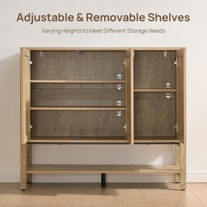 Proveedor de Fábrica: <span class=keywords><strong>Zapatero</strong></span> Alto de Ratán con 3 Puertas y Capacidad para 30 Pares, Organizador de Zapatos para Entrada con Estantes Ajustables - Product Image 4